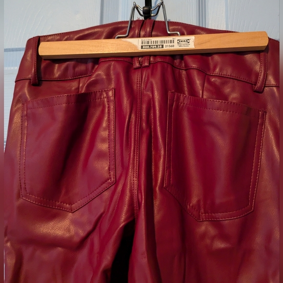 Pleather, red pants - Picture 3 of 5